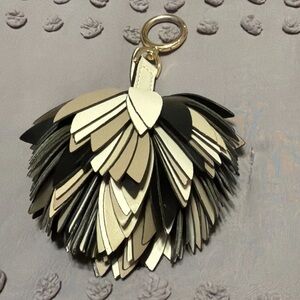 Michael Kors Black and Cream Pom Pom Handbag Charm